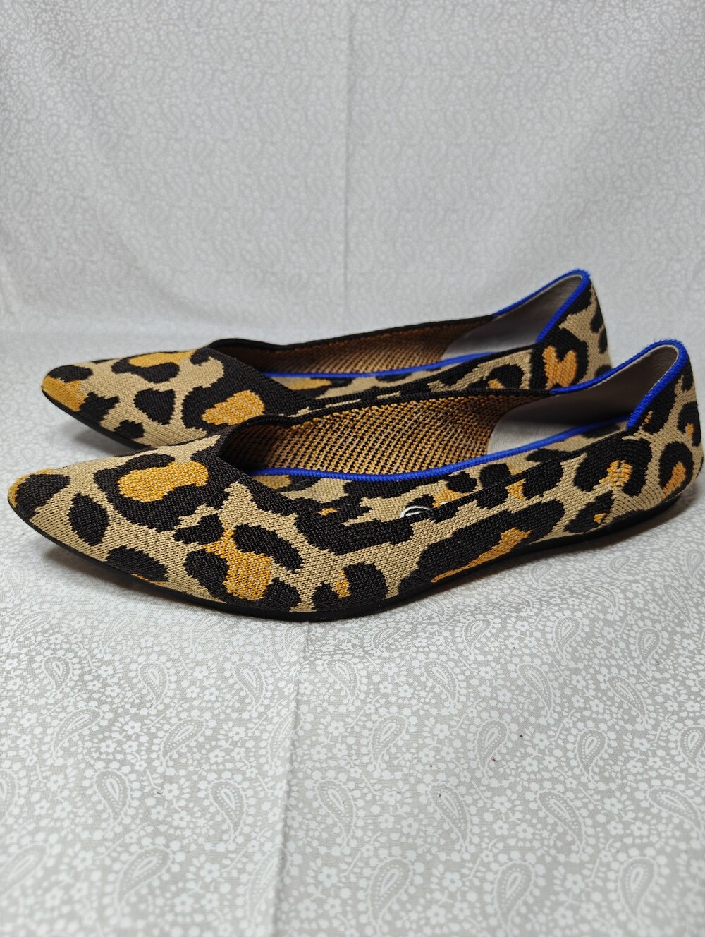 ROTHY'S The Flat Leopard Animal Print Round Toe Ballet Flats Womens Size 9